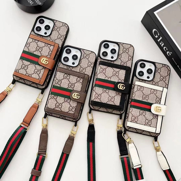 Looopix Gucci iPhone 15 Case with Wrist Strap