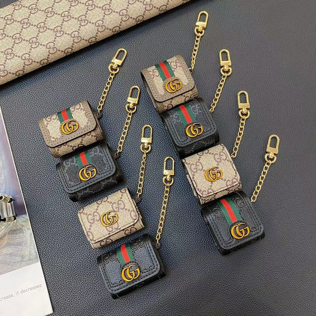 Looopix Gucci Monogram AirPods Covers with Keychain - Set of Four