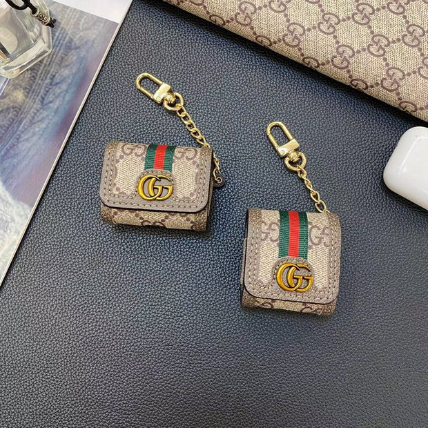 Looopix Gucci Monogram AirPods Covers with Keychain - Set of Four