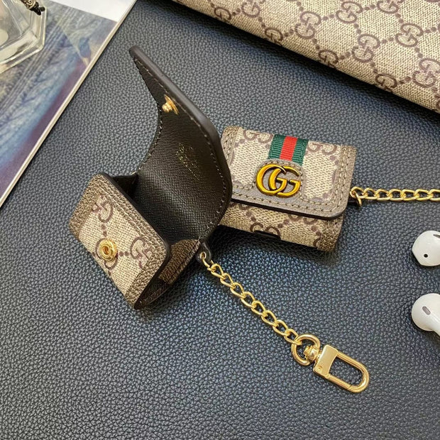 Looopix Gucci Monogram AirPods Covers with Keychain - Set of Four
