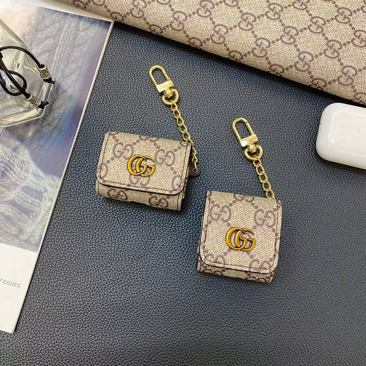 Looopix Gucci Monogram AirPods Covers with Keychain - Set of Four
