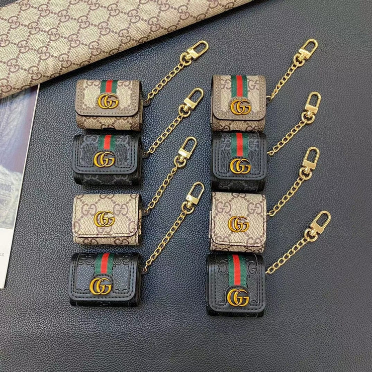 Looopix Gucci Monogram AirPods Covers with Keychain - Set of Four