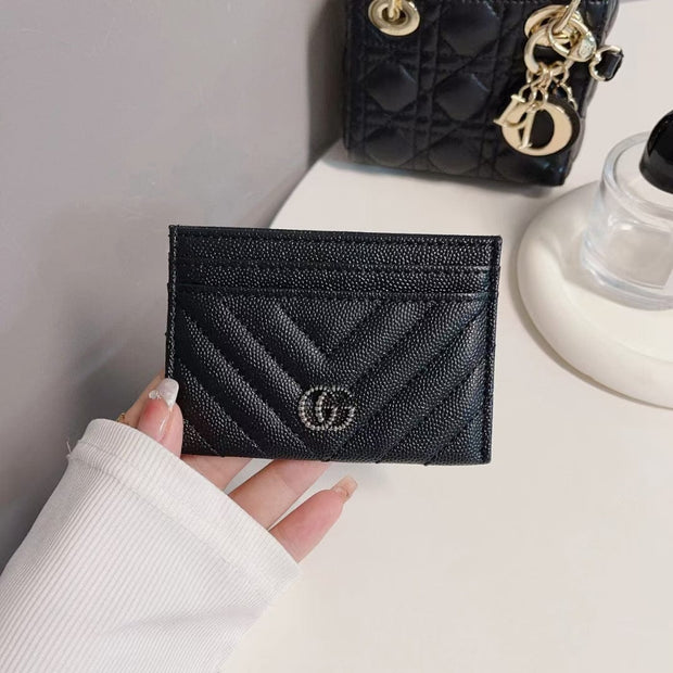 Looopix Gucci Quilted Leather Card Holders Wallet with Double G Logo - Set of Six