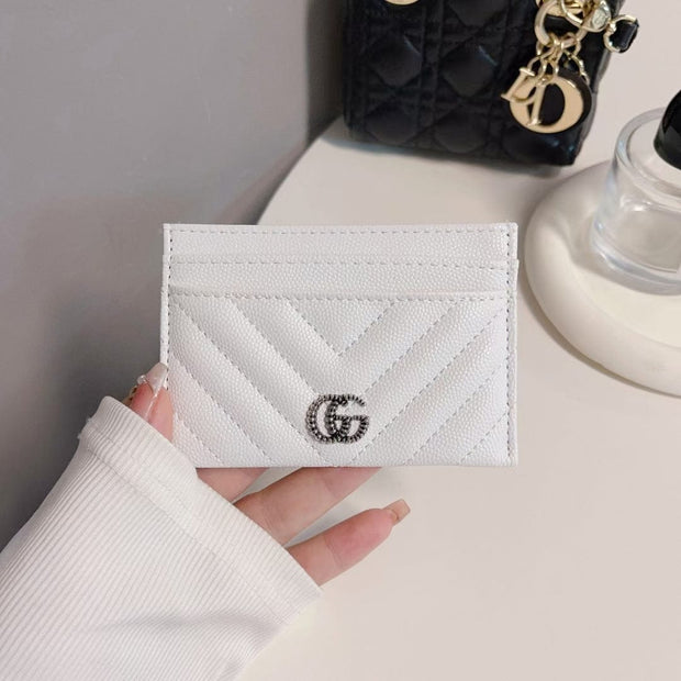 Looopix Gucci Quilted Leather Card Holders Wallet with Double G Logo - Set of Six