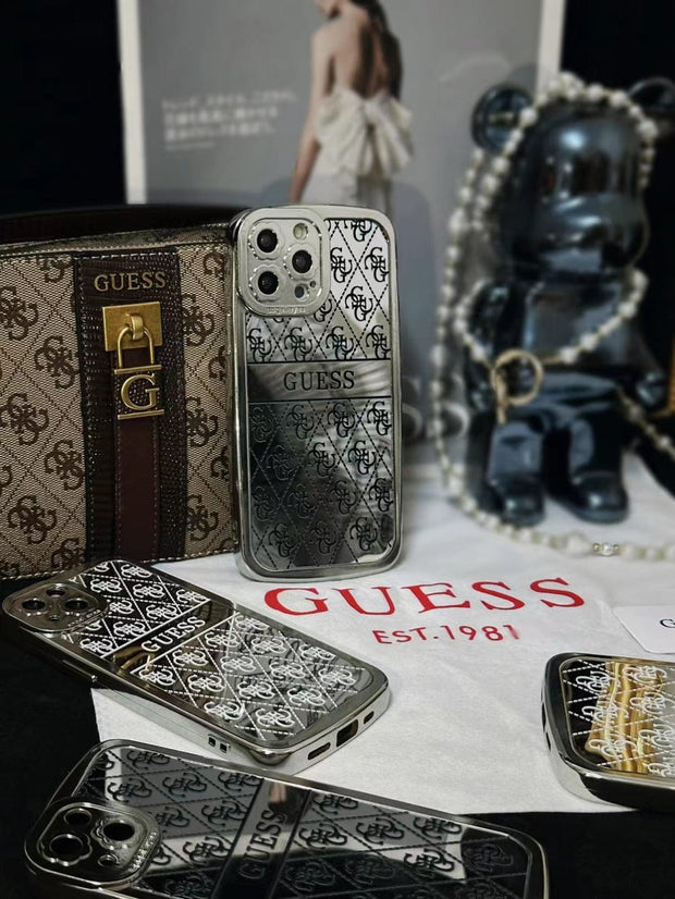 Looopix GUESS Mirror Finish iPhone Cases with Signature Logo Pattern