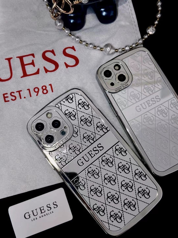 Looopix GUESS Mirror Finish iPhone Cases with Signature Logo Pattern