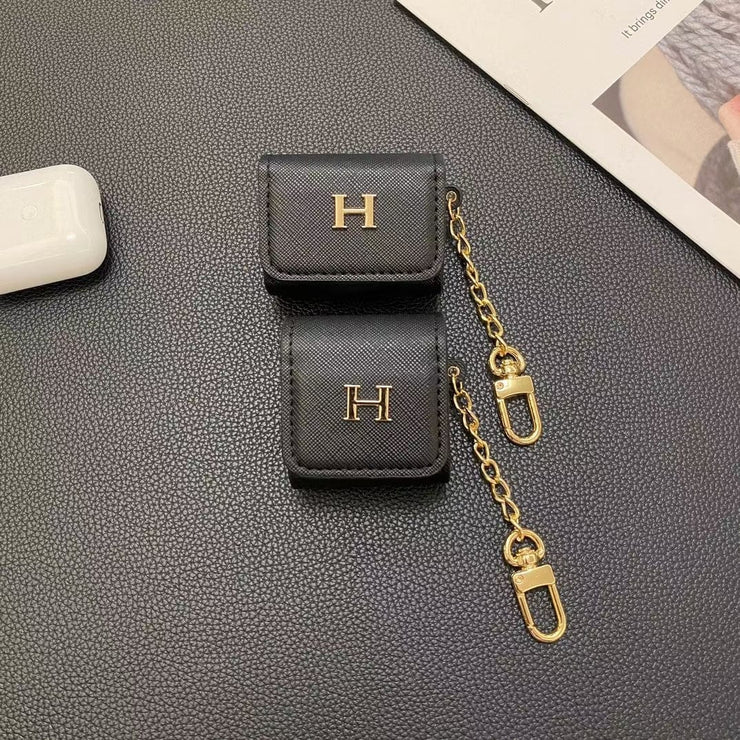 Looopix Hermès Inspired Airpod Cover with Gold Chain