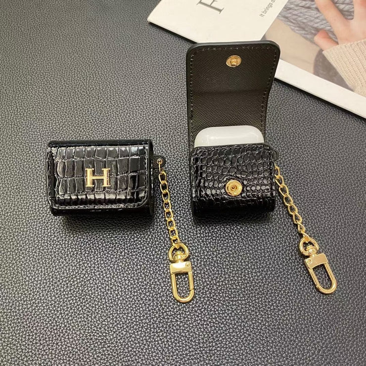 Looopix Hermès Inspired Airpod Cover with Gold Chain