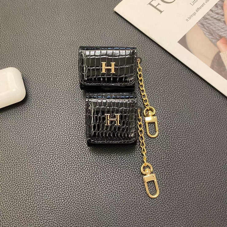 Looopix Hermès Inspired Airpod Cover with Gold Chain
