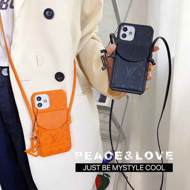 Looopix High End Louis Vuitton iPhone Pocket Cases With Straps