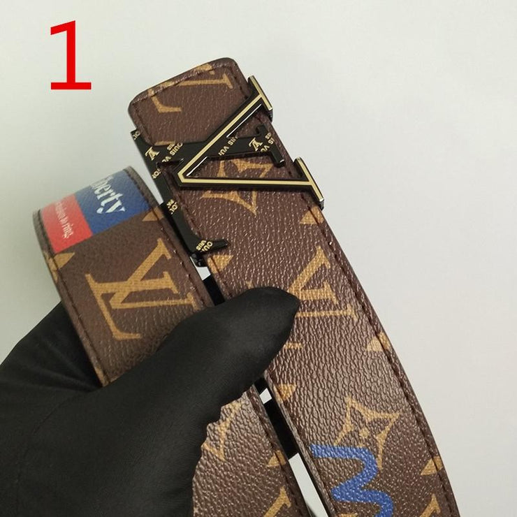 Looopix High Fashion Leather Louis Vuitton Belt for men