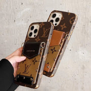 Looopix iPhone 12 - 15 Pro Max Leather Case With Louis Vuitton Phone Case Crossbody Lanyard Card
