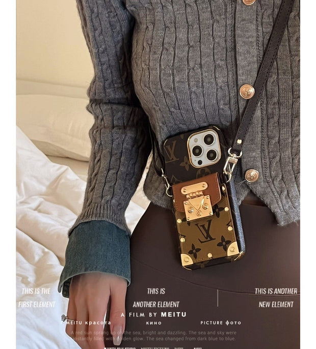 Looopix iphone 12 - 15 Pro Max Louis Vuitton Crossbody With Cash Card Holder