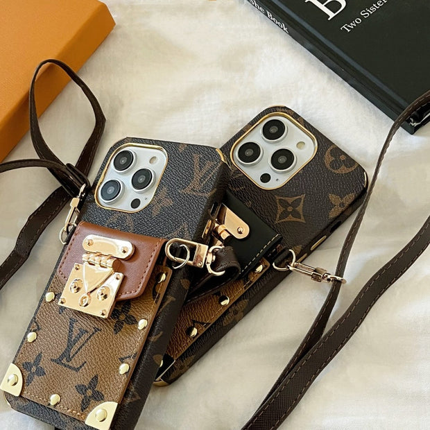 Looopix iphone 12 - 15 Pro Max Louis Vuitton Crossbody With Cash Card Holder