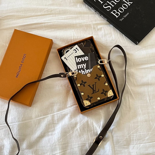 Looopix iphone 12 - 15 Pro Max Louis Vuitton Crossbody With Cash Card Holder