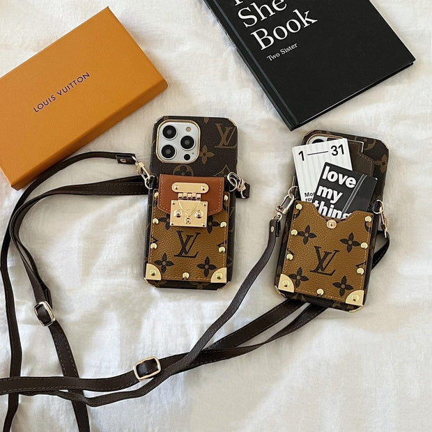 Looopix iphone 12 - 15 Pro Max Louis Vuitton Crossbody With Cash Card Holder