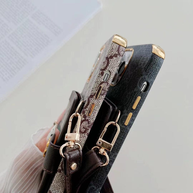 Looopix iphone 12 - 15 Pro Max Luxury Cross Body Case With iphone Case