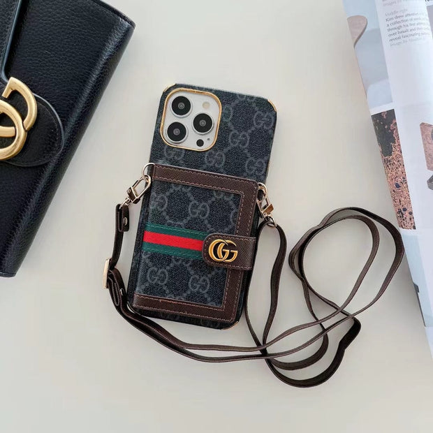 Looopix iphone 12 - 15 Pro Max Luxury Cross Body Case With iphone Case