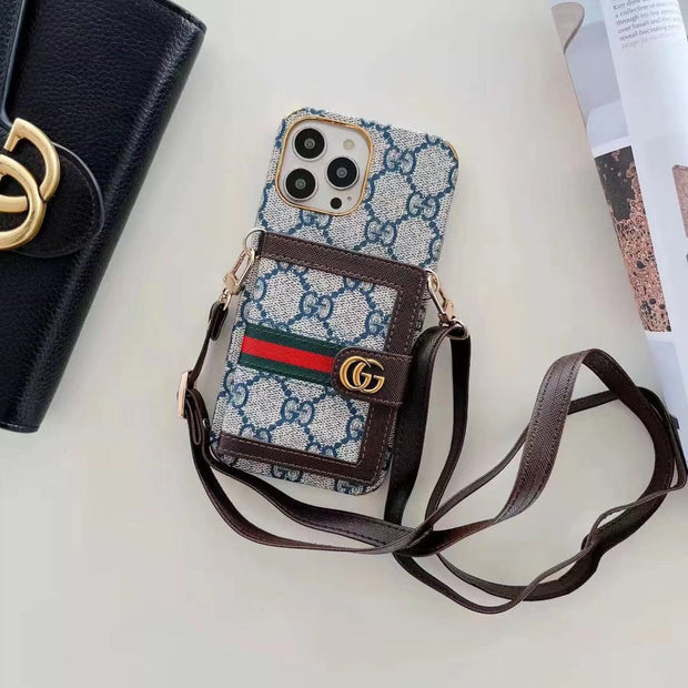 Looopix iphone 12 - 15 Pro Max Luxury Cross Body Case With iphone Case