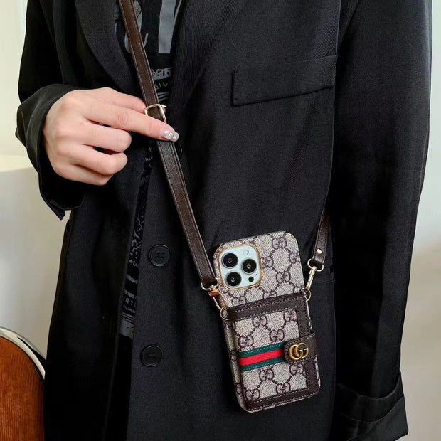 Looopix iphone 12 - 15 Pro Max Luxury Cross Body Case With iphone Case