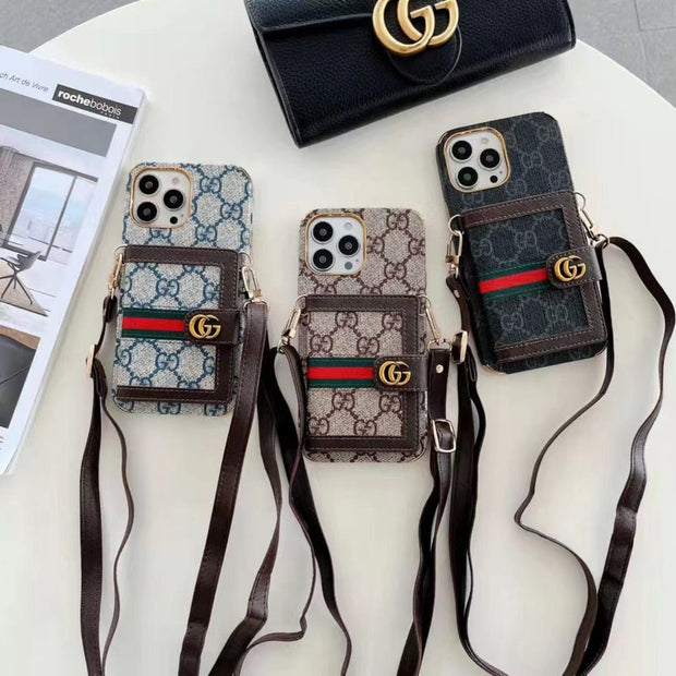 Looopix iphone 12 - 15 Pro Max Luxury Cross Body Case With iphone Case