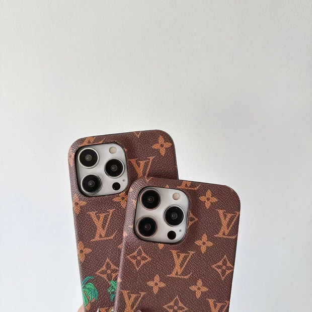 Looopix iPhone 12 - 15 Pro Max Luxury Leather Phone Case  With Phone Protective Cover