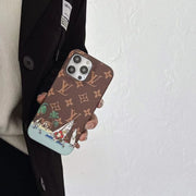 Looopix iPhone 12 - 15 Pro Max Luxury Leather Phone Case  With Phone Protective Cover