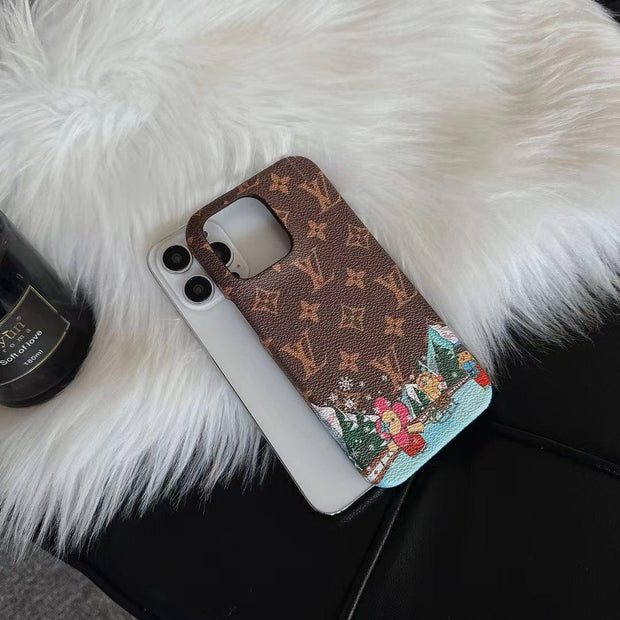 Looopix iPhone 12 - 15 Pro Max Luxury Leather Phone Case  With Phone Protective Cover