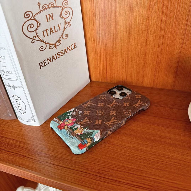 Looopix iPhone 12 - 15 Pro Max Luxury Leather Phone Case  With Phone Protective Cover