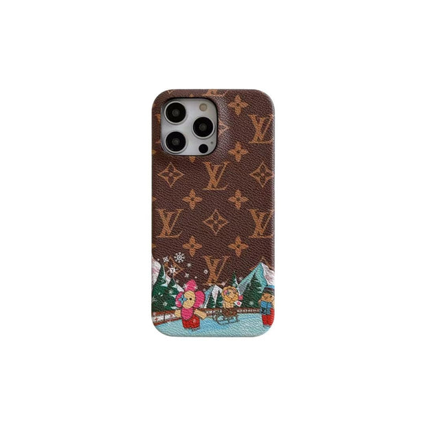 Looopix iPhone 12 - 15 Pro Max Luxury Leather Phone Case  With Phone Protective Cover