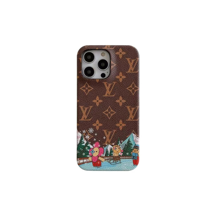 Looopix iPhone 12 - 15 Pro Max Luxury Leather Phone Case  With Phone Protective Cover