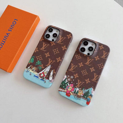 Looopix iPhone 12 - 15 Pro Max Luxury Leather Phone Case  With Phone Protective Cover
