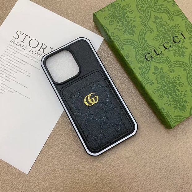 Looopix iphone 12 - 16 Pro Max Luxury Emboss Gucci With Cash Card Holder