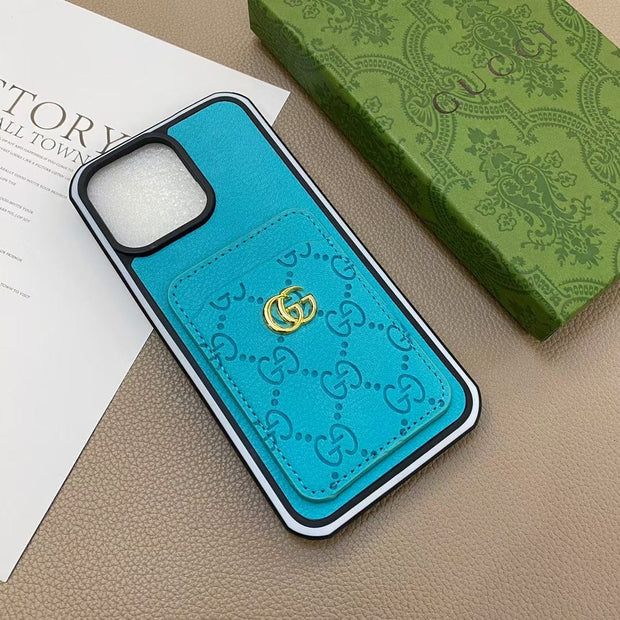 Looopix iphone 12 - 16 Pro Max Luxury Emboss Gucci With Cash Card Holder