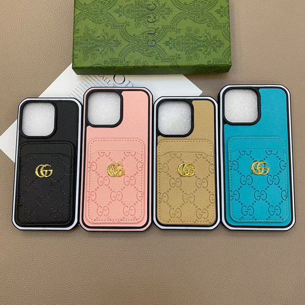 Looopix iphone 12 - 16 Pro Max Luxury Emboss Gucci With Cash Card Holder