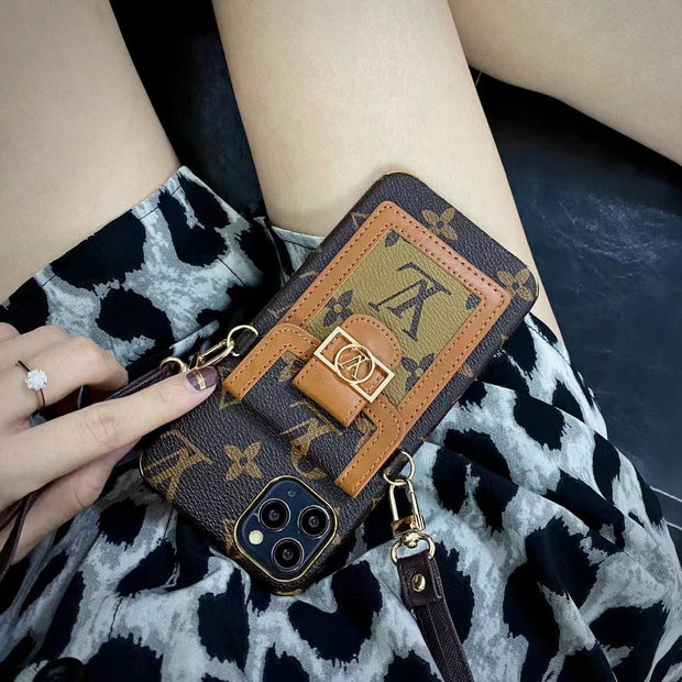 Looopix iPhone 14 Pro Max Case With Chain Strap Card Holder