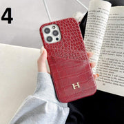 Looopix Leather Hermes iphone Case With Double Card Holder