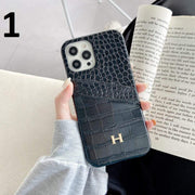 Looopix Leather Hermes iphone Case With Double Card Holder