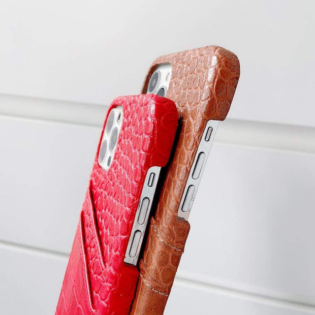 Looopix Leather Hermes iphone Case With Double Card Holder