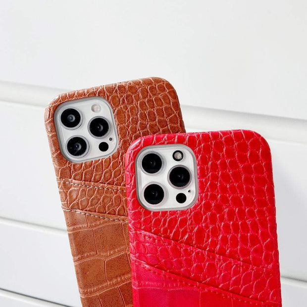 Looopix Leather Hermes iphone Case With Double Card Holder