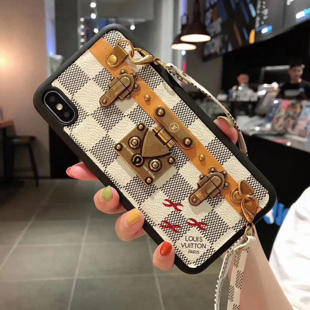 Looopix Leather Louis Vuitton iphone Case with straps