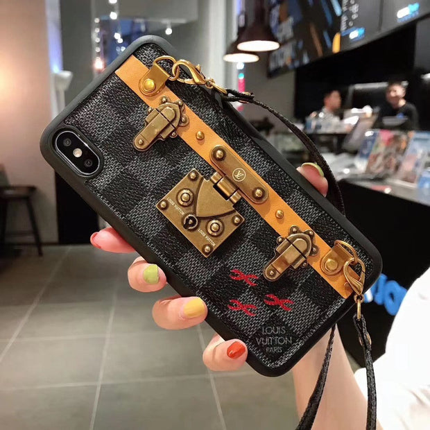 Looopix Leather Louis Vuitton iphone Case with straps