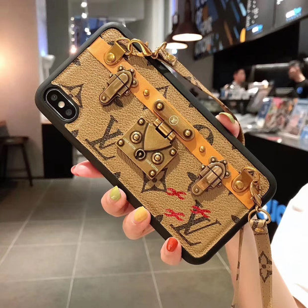 Looopix Leather Louis Vuitton iphone Case with straps