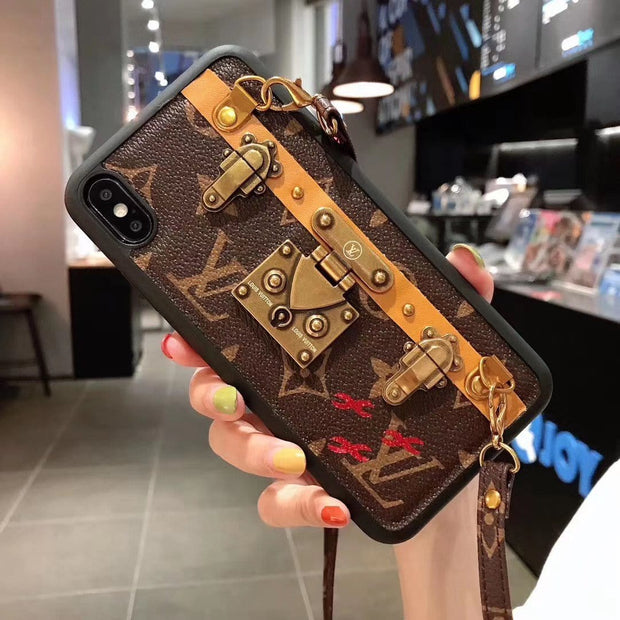 Looopix Leather Louis Vuitton iphone Case with straps
