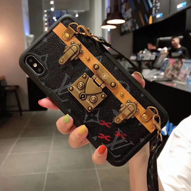 Looopix Leather Louis Vuitton iphone Case with straps