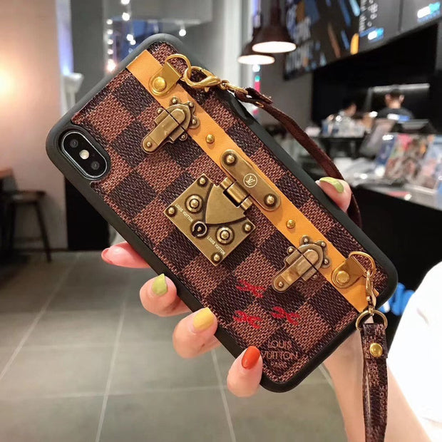 Looopix Leather Louis Vuitton iphone Case with straps