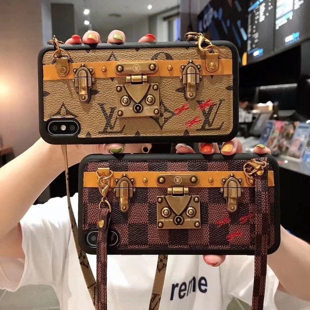 Looopix Leather Louis Vuitton iphone Case with straps