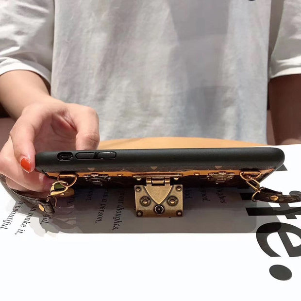 Looopix Leather Louis Vuitton iphone Case with straps