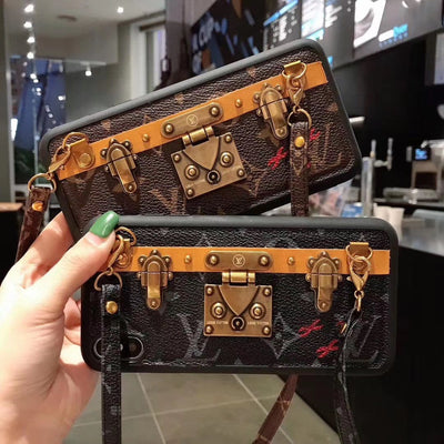 Looopix Leather Louis Vuitton iphone Case with straps