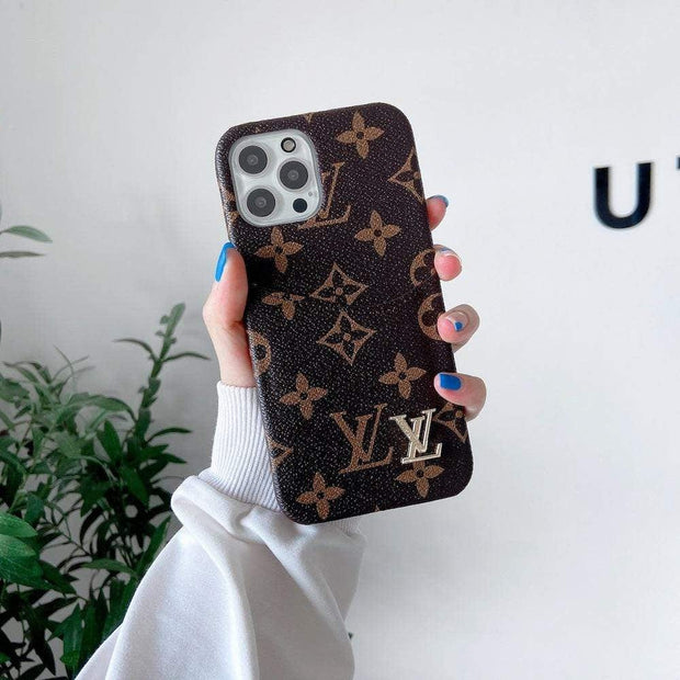Looopix Leather Louis Vuitton Phone Case for iPhone 15